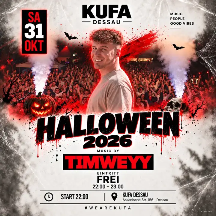 Flyer Halloween 2026 mit Timweyy am 31. Oktober